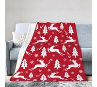Elegant Comfort Super Soft Christmas Prints Fleece Blanket-Holiday Theme Home Décor Fuzzy Warm and Cozy Throws for Winter Bedding, Couch and Gift 50x60inches