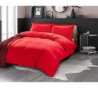 Elegant Comfort Ultra Soft 3-Piece Duvet Cover Set - 1500 Premium Hotel Quality Microfiber, Wrinkle and Fade Resistant 3PC Duvet Cover Set, Full/Queen, Red