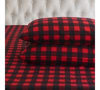 Elegant Comfort Ultra Soft 4-Piece 100% Turkish Cotton Flannel Sheet Set - Buffalo Check Plaid Flannel Sheets, Warm and Cozy Anti-Pill Premium Quality, Deep Pocket Fitted Sheet- King, Burgundy