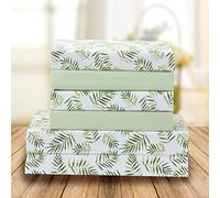 Elegant Comfort Ultra-Soft Double Brushed 6-Piece Microfiber Sheet Set Beautiful Tropical Patterns, and Vibrant Solid Colors, Luxury, All-Season Bed Sheet Set - Palm Leaves, King