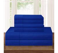 Elegant Comfort Wrinkle and Fade Resistant Coziest Bedding Set, Easy All Around Elastic Fitted Sheet, Deep Pocket, Microfiber, Royal Blue, Twin/Twin XL