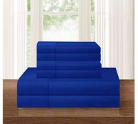 Elegant Comfort Wrinkle and Fade Resistant Coziest Bedding Set, Easy All Around Elastic Fitted Sheet, Deep Pocket, Microfiber, Royal Blue, Queen