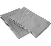 Elegant Comfort Wrinkle Fade Resistant 1500 Premium Hotel Quality Microfiber Ultra Soft Luxurious Pillow Covers Pack of 2 Pillowcases, Standard Size, Silver
