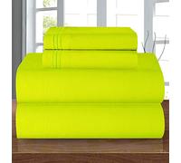 Elegant Comfort Wrinkle Resistant Coziest Bedding Set, All Around Elastic Fitted Sheet, Deep Pocket up to 16 inch, Microfiber, Lime, Twin/Twin XL
