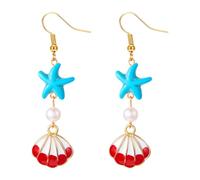 Elegant Conch Shell Dangle Earrings For Women Portable Comfortable Alloy Jewelry With Metallic Finish Beach Accessories Shell Dangle Earrings