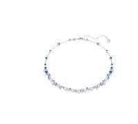 Constella necklace, Mixed cuts, Blue, Rhodium plated