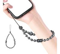 Elegant convertible pearl phone strap wrist strap adjustable strap with secure metal clasp that won't lose your defense phone strap