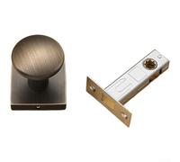 Elegant Copper Concealed Door Lock With Minimalist Single Sided Handle For Interior Wooden Doors 35mm To 50mm Thickness In Black Bronze Or Coffee Bronze Finish For Modern Bedroom Living Room Decor(F)