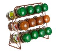 Elegant Copper Finish Spice Rack, Copper Finish House Spice Jars For Kitchen, Sleek Spice Organizer Premier Housewares Gold One Size