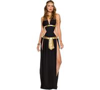 Elegant Costume for Halloween Greek Goddess Cosplay Majestic Court Dress for Celebrations Events (Black, XXL)