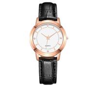 Elegant Couple Simple Dial Easy Read Four Diamond Comfortable Leather Strap Watch, Blake - Us, Strap
