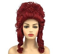 Elegant Court Style Vintage Roman Curly Wig Cap - Adjustable Synthetic Hairpiece for Cosplay and Historical Reenactments