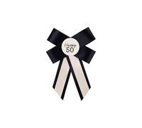 Elegant Cream and Black 50th Birthday Rosette Badge - Stylish Keepsake for Celebrating Milestone Birthdays