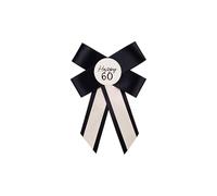 Elegant Cream and Black 60th Birthday Rosette Badge - Stylish Keepsake for Celebrating Milestone Birthdays