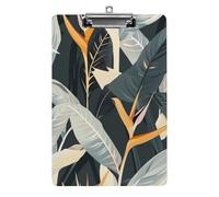 Elegant Cream Orange Leaf A4 Acrylic Clipboard for Papers Writing Planner, Office Wall Mounted Large Capacity Organizer