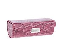 Elegant Crocodile Print Lipstick Case Holder with Mirror | Multifunctional Portable Purse for Lipsticks, Coins & Jewelry | Great Gift for Women - Cameo Brown