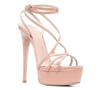 Elegant Cross Strap Stiletto Heel Sandals Women Sexy Open Toe Platform Sandals Fashion Gladiator Summer Party High Heels Shoes for Beach Weddings & Prom,Pink,12 UK