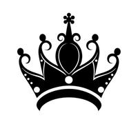 Elegant Crown Silhouette Royal Fine Carving Decals 67.2x70.7cm It Won't Fall Off Black