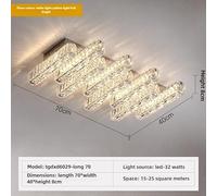 Elegant Crystal Ceiling Light Fixture for Modern Living RoomsItalian Minimalist Design Lamp for Bedroom & Dining Room (Rectangle 70x40cm)