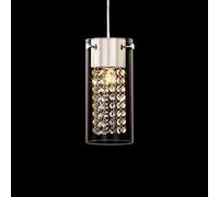 Elegant Crystal Ceiling Pendant Light Luxurious Hanging Lamp with Round Glass Lampshade Chrome Chandelier Suspension Lights Fixture for Dining Room Kitchen Island Bar Loft Hallway Stair Ai