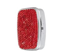 Elegant Crystal Diamonds Pills Organizers Portable Sparkling Pills Container with 2 Compartments for Tablets and