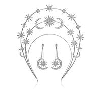 Elegant Crystal Earrings+ Headband Princess Tiaras Headpieces For Pageant Prom Party Wedding Bride For Evening Dress