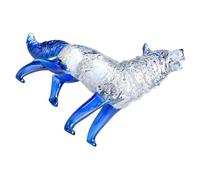 Elegant Crystal Glass Wolf Figurine Howling Wolf Statue Hand Blown Glass Sculpture with Intricate Detail for Home Display
