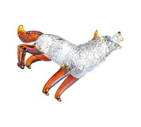 Elegant Crystal Glass Wolf Figurine Howling Wolf Statue Hand Blown Glass Sculpture with Intricate Detail for Home Display