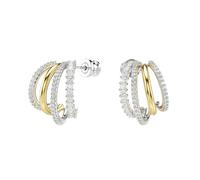 Swarovski Hyperbola hoop earrings, Mixed cuts, Mini, White, Mixed metal finish