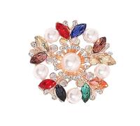 Elegant Crystal Pearls Flower Brooch For Women Vintage Rhinestones Scarf Pin Multi Purpose Jewelry Gift Versatile Coat Brooch Accessory
