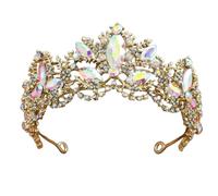 Elegant Crystal Rhinestones Crowned Headwear for Weddings and Pageants Unique Design Headwear Props for Women and Girls