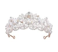 Elegant Crystal Rhinestones Crowned Headwear for Weddings and Pageants Unique Design Headwear Props for Women and Girls