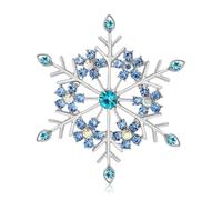 Elegant Crystal Snowflake Brooch Pins for Women Ladies Delicate Cubic Zirconia Winter Flower Lapel Pin Fashion Wedding Boutonniere Corsage Badge Dress Suit Accessories Jewelry Xmas Holiday Party