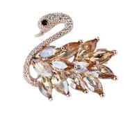 Elegant Crystal Swan Brooch for Women and Girls - Sparkling Rhinestone Animal Pin Women's Accessories Women's Brooches for Dresses, Scarves(Color5)