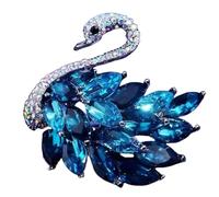 Elegant Crystal Swan Brooch for Women Statement Lapel Pin Unique Design Wester Suit Accessory Gift