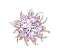 Elegant Crystals Florals Brooch Two Tiers Floral Artwork Alloy Accessory for Party Wedding Outfits Crystals Alloy Brooch