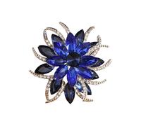 Elegant Crystals Florals Brooch Two Tiers Floral Artwork Alloy Accessory for Party Wedding Outfits Elegant Rhinestones Jewelry