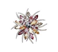 Elegant Crystals Florals Brooch Two Tiers Floral Artwork Alloy Accessory For Party Wedding Outfits Florals Brooch Pin