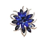 Elegant Crystals Florals Brooch Two Tiers Floral Artwork Alloy Accessory for Party Wedding Outfits Flower Rhinestones Accessory