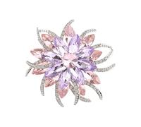Elegant Crystals Florals Brooch Two Tiers Floral Artwork Alloy Accessory for Party Wedding Outfits Marquise Rhinestones Brooch