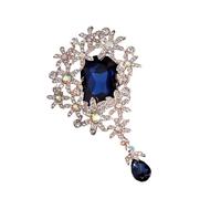 Elegant Crystals Flower Brooch For Evening Wear Office Attire Retro Fashion Jewelry Sturdy Alloy Gifts Box Ready Elegant Rhinestones Brooch