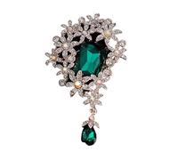 Elegant Crystals Flower Brooch For Evening Wear Office Attire Retro Fashion Jewelry Sturdy Alloy Gifts Box Ready Elegant Rhinestones Brooch