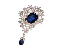 Elegant Crystals Flower Brooch For Evening Wear Office Attire Retro Fashion Jewelry Sturdy Alloy Gifts Box Ready Party Wedding Statement Brooch