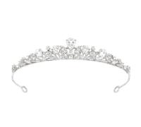 Elegant Cubic Zirconia Crown Silver - Bridal Crown for Prom & Festive