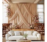 Elegant Curtain Romantic Floral Mural Wallpaper Modern Wedding Background Wall Stickers Minimalist Decor Non-Woven Wall Paper 400x280 cm Peel and Stick Paper for Living Room Bedroom vd156u