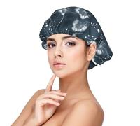 Elegant Dandelion Print Satin Silk Bonnet for Sleeping Women, Adjustable Double Layer Satin Hair Bonnet Night Sleep Cap for Curly Hair