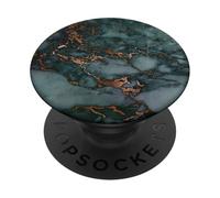 Elegant Dark Teal & Copper Marble Pattern PopSockets Adhesive PopGrip