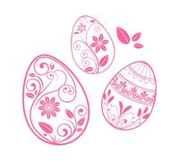 Elegant Decorative Easter Eggs with Floral Patterns Intricate Spring Design Fine Carving Decals 67.2x69.4cm Tattoo Culture Pink