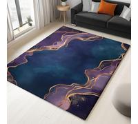 Elegant Delicate Spirals Printed Rug, Non-Slip Short Pile Decorative Indoor Dark Purple Carpet for Living Room Bedroom Dining Room and Other Areas - 120 x 170 cm