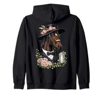 Elegant Derby Horse Mint Julep Southern Race Day Zip Hoodie